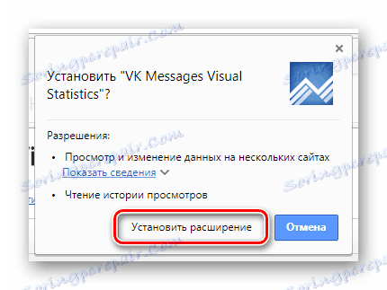 Потвърждение за инсталирането на разширението VK Статистика в Google Chrome