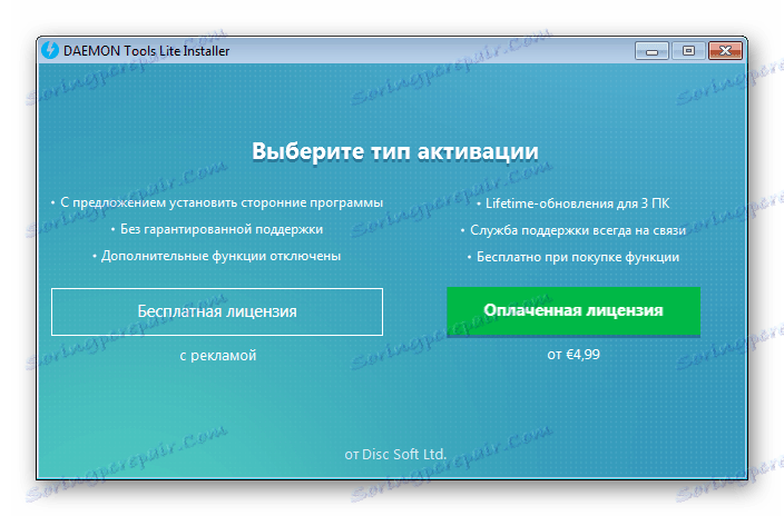 Výber licencie Daemon Tools