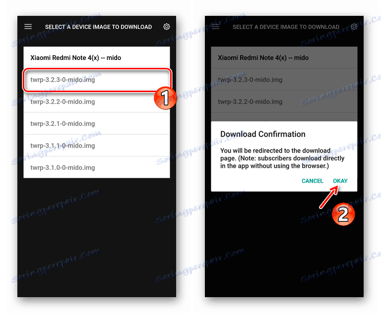 Prenos slike namestitvene namestitve v uradni TWRP App
