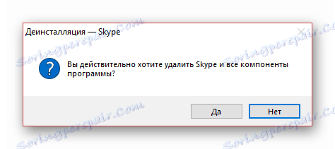 Potrditev odstranitve Skypea za Windows