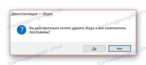 Potrditev odstranitve Skypea za Windows