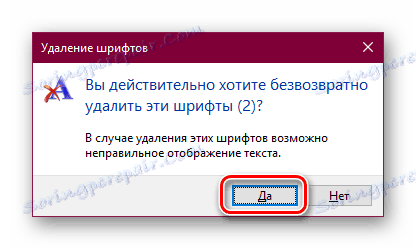 Potvrdenie odstránenia písma TTF v systéme Windows