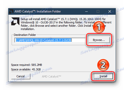 Разгъване на инсталатора на драйвера на AMD