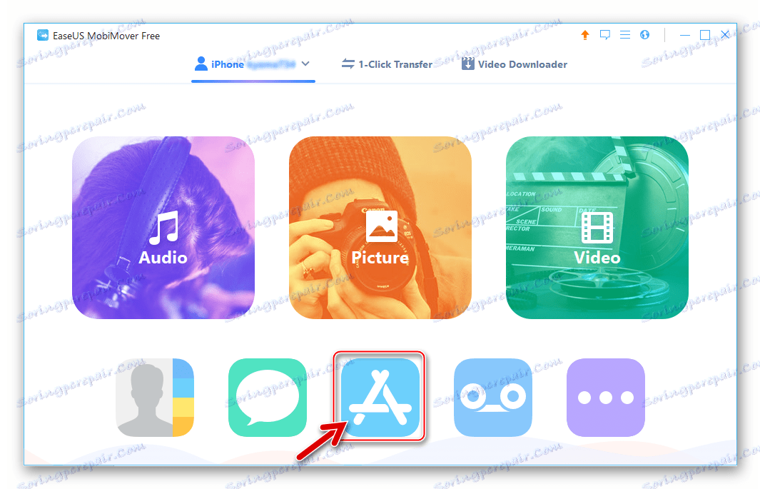 VKontakte за iPhone секция App в EaseUS MobiMover Безплатно, за да прехвърлите IPA файла на устройството