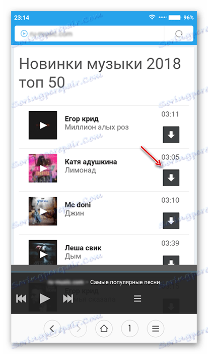 Sťahovanie hudby v systéme Android