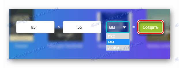 Označenie veľkosti budúceho odznaku v službe Canva online