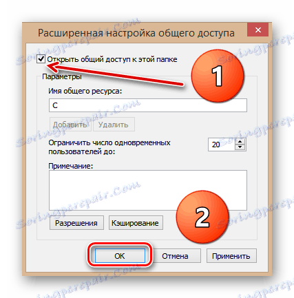Odpiranje dostopa do mape v operacijskem sistemu Windows 8