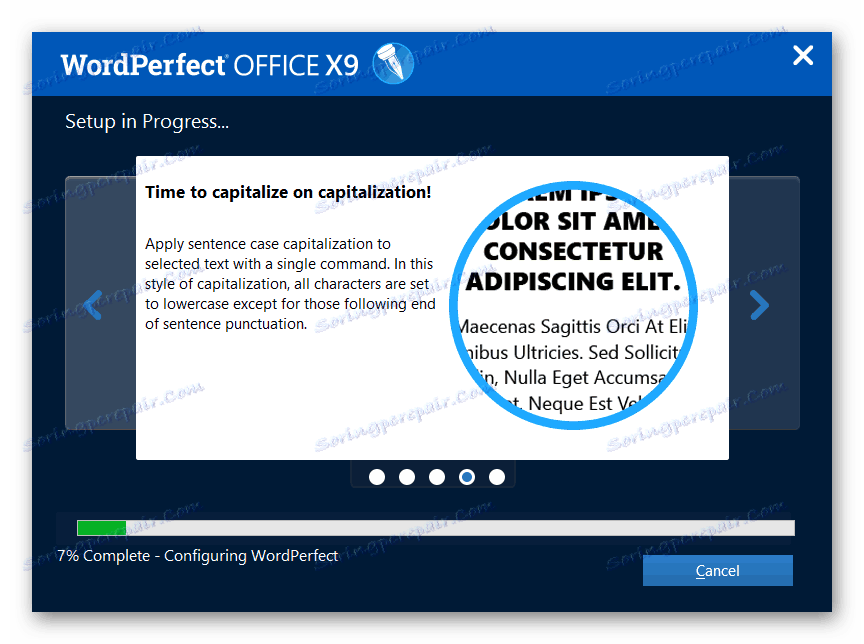 Процес установки пакета WordPerfect Office