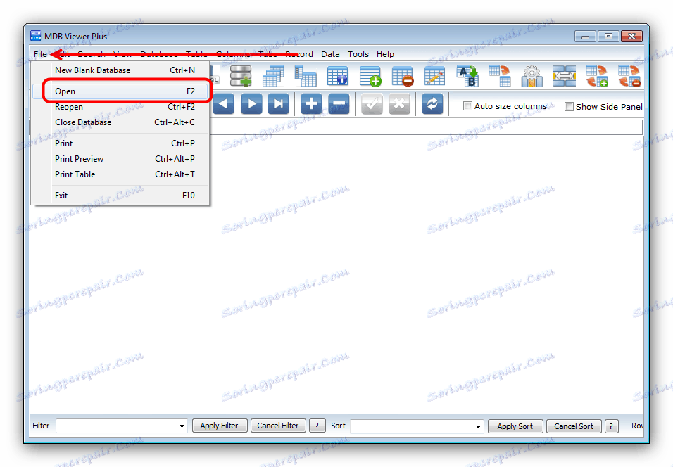 متابعة فتح ملف MDB في MDB عارض Plus