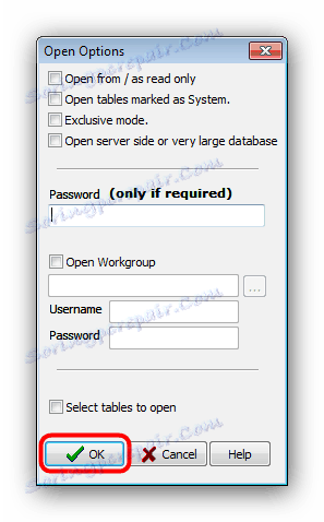 خيارات لفتح ملف MDB في MDB عارض Plus