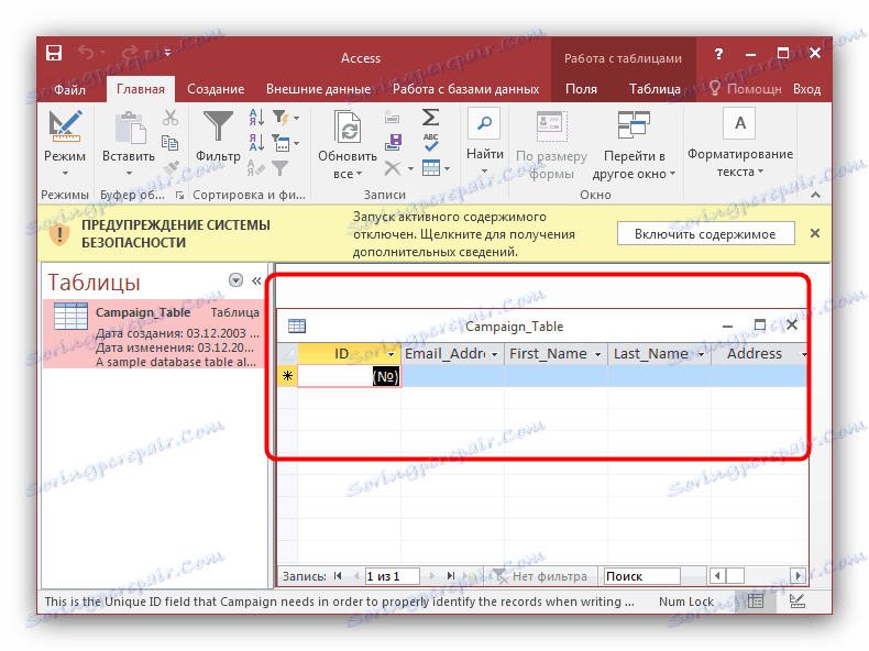 افتح MDB في Microsoft Access