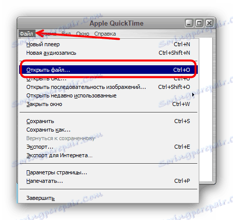 Začněte otevírat soubor MOV v aplikaci Apple QuickTime Player