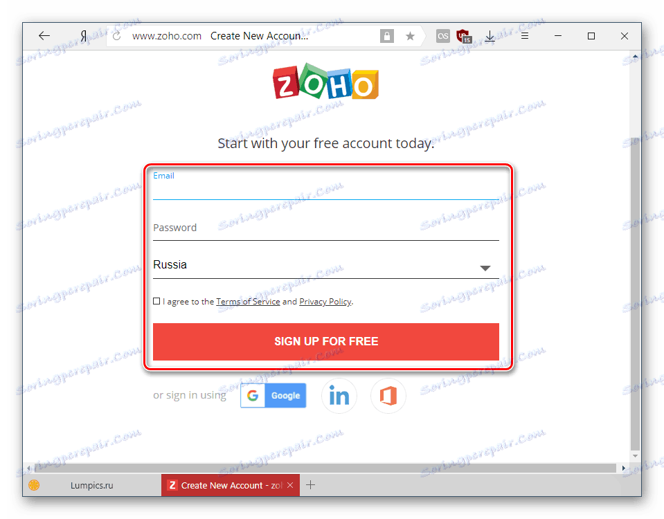 روش ثبت نام در Zoho Docs