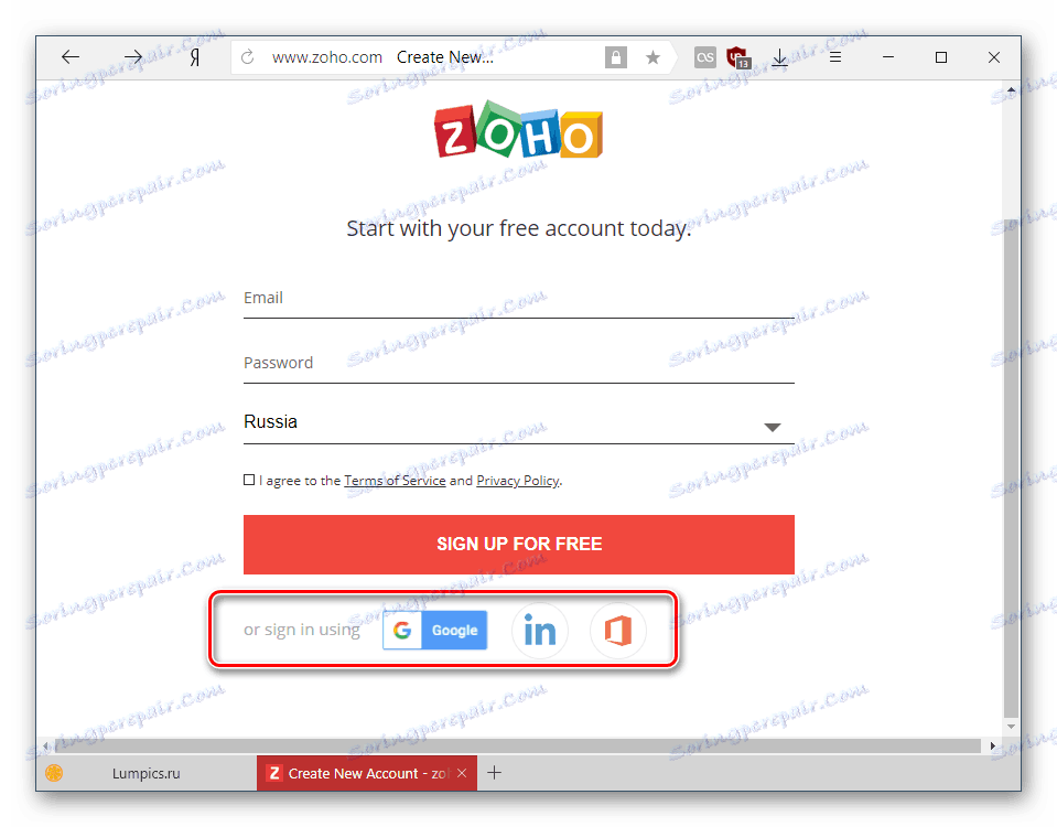 با یک حساب دیگر Zoho Docs وارد شوید