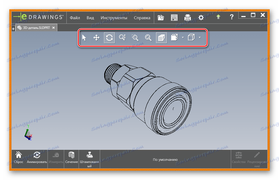 Використання інструментів для перегляду в eDrawings Viewer