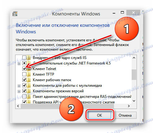 Включення telnet-клієнта