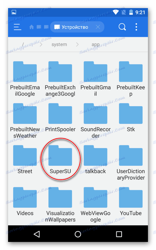 Mapa SuperSU v sistemu Android