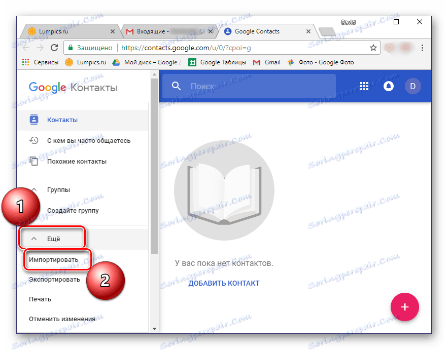 Importujte do kontaktov Google