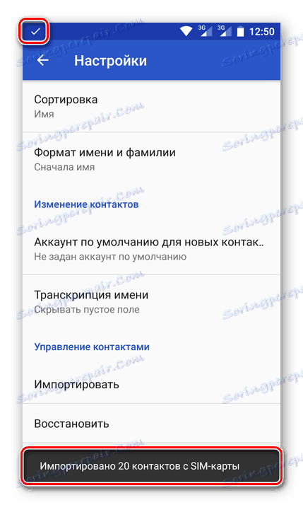 Kontakty s operačným systémom Android boli úspešne importované