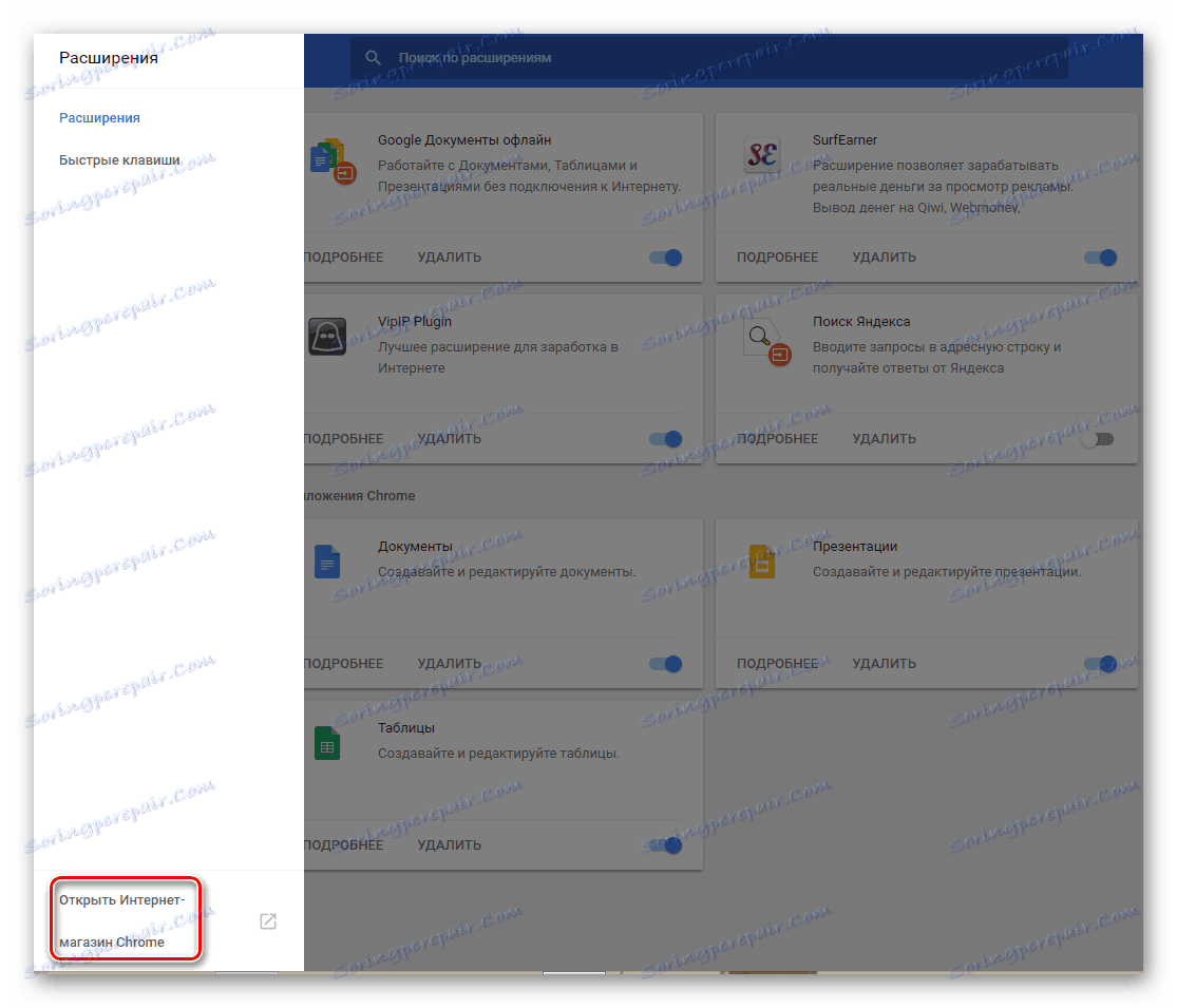 Вхід в інтернет-магазин в Гугл Хром