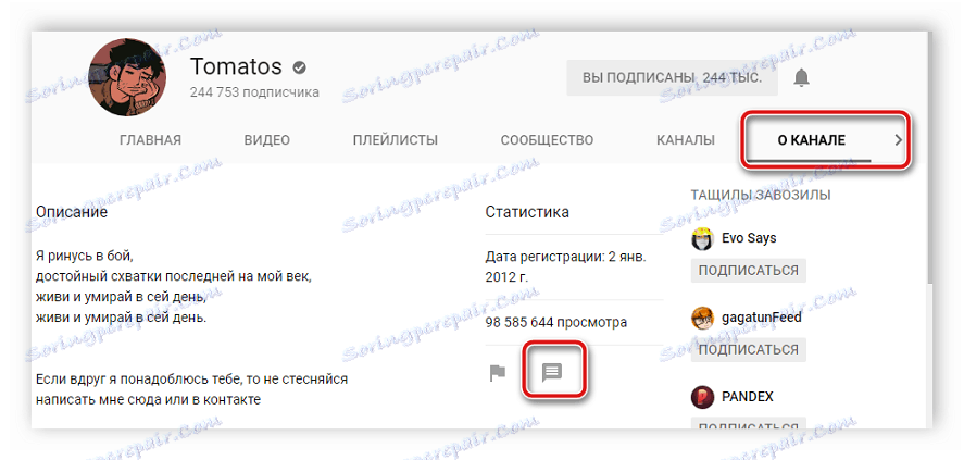 Надіслати ПП YouTube