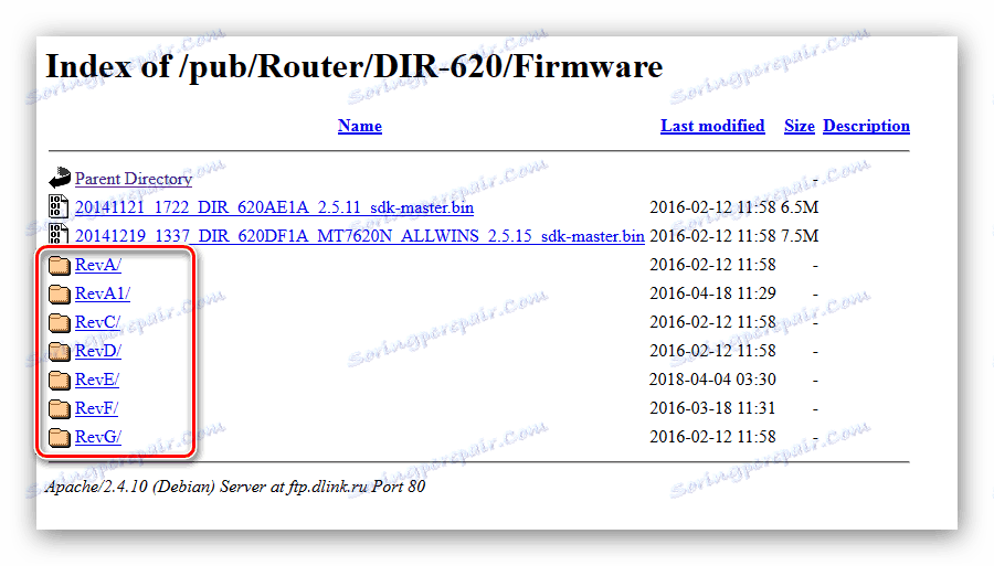 Otwórz folder z plikami oprogramowania routera dir-620 dir-620