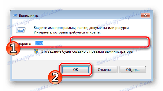 Otevřete příkazový řádek v části Spustit systém Windows 7
