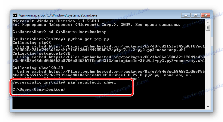 Dokončení instalace systému balíčků PIP
