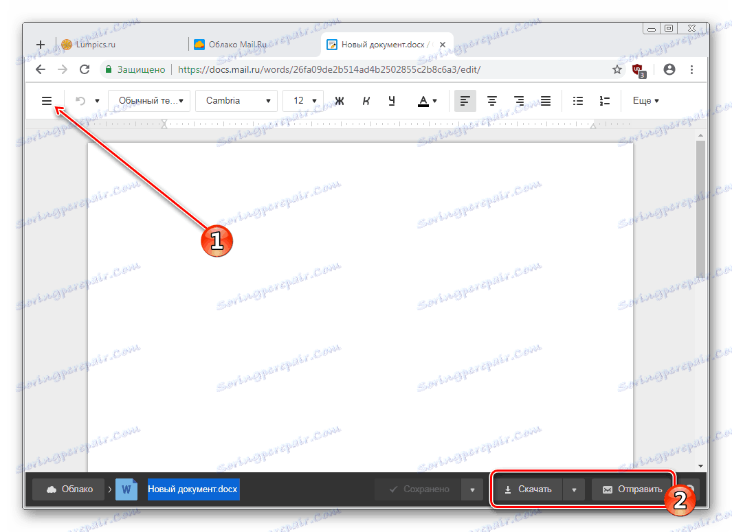 Office Office Document v oblaku Mail.Ru