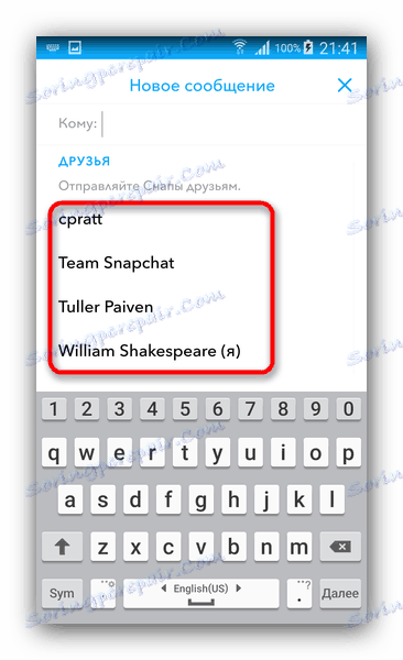 یک دوست برای شروع یک چت جدید در Snapchat را انتخاب کنید