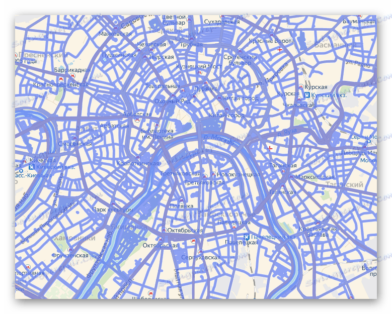 Ceste, ki so na voljo za hoja na Yandex.Maps