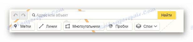 Iskanje in orodna vrstica v Moji zemljevidi