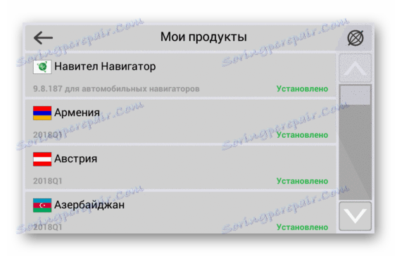 Zobrazit seznam mojích produktů v navigátoru