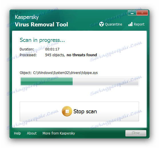 Помощна програма за сканиране на системата Kaspersky Virus Removal Tool