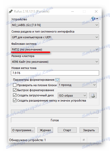 انتخاب یک سیستم فایل برای نوشتن یک تصویر از ویندوز 10 با استفاده از Rufus