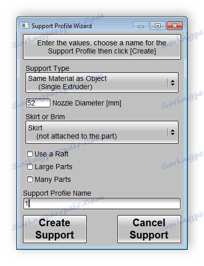Щоб зробити режим підтримки KISSlicer