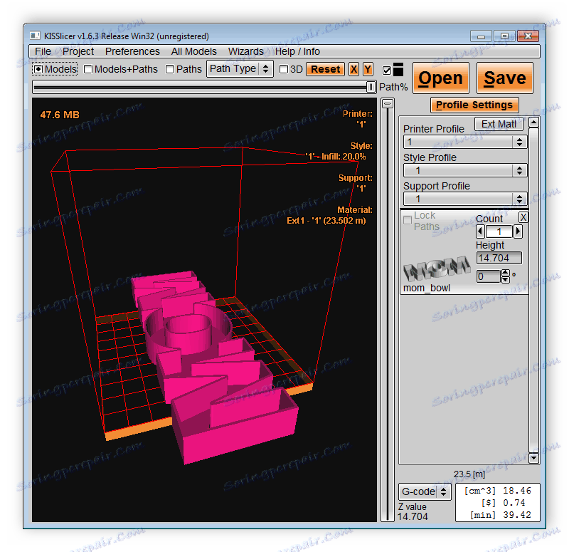 Обробка моделі в програмі KISSlicer