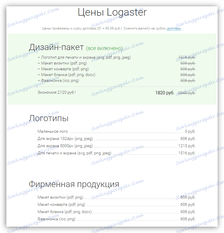Cene storitev Logaster