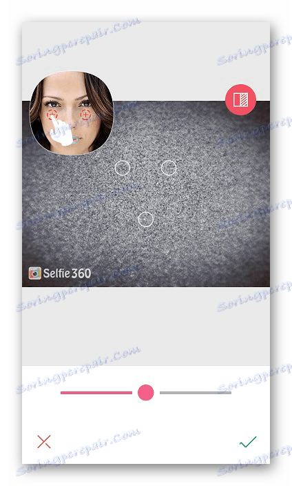Funkcia korekcie tvaru tváre v Selfie360