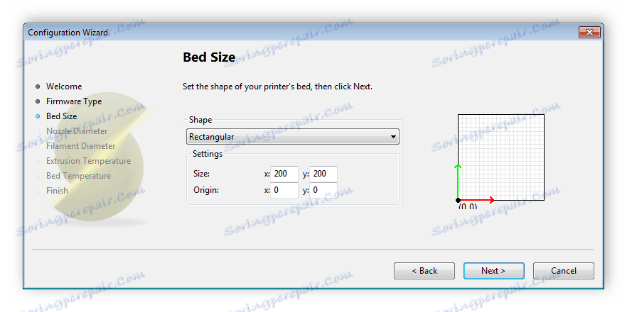 تحديد أحجام الجدول في برنامج Slic3r