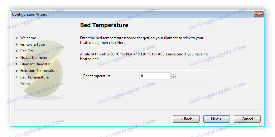 درجة حرارة الجدول في برنامج Slic3r