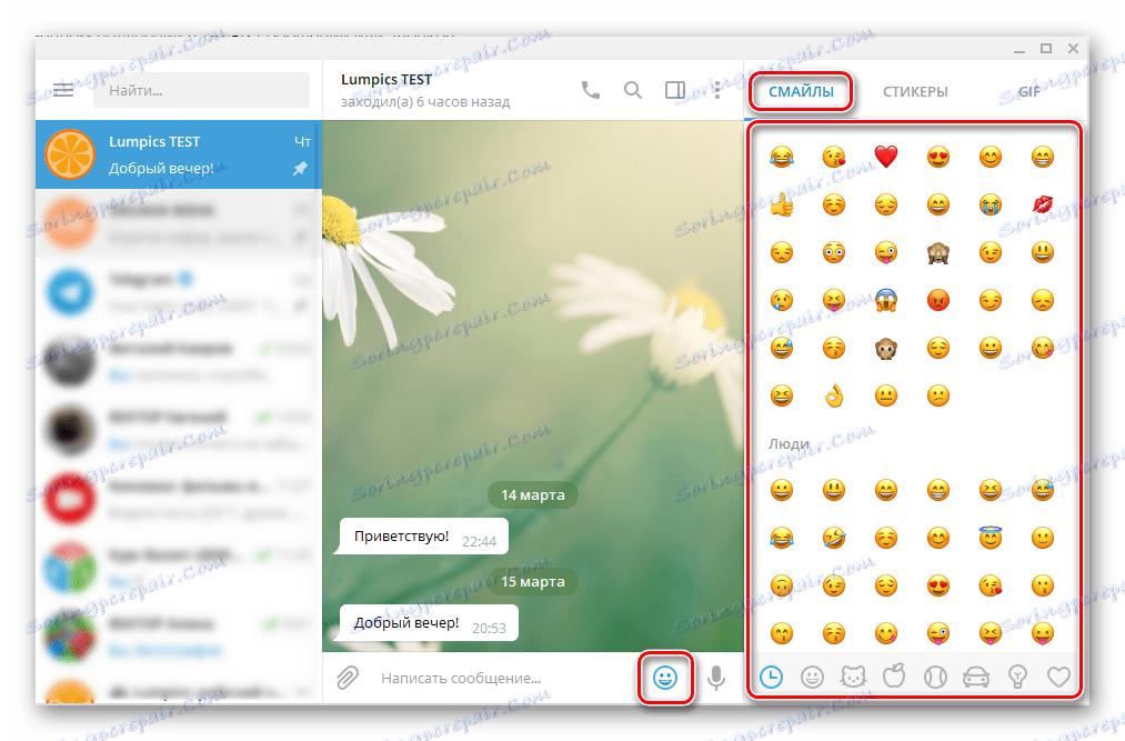 Telegram pro PC smajlíky