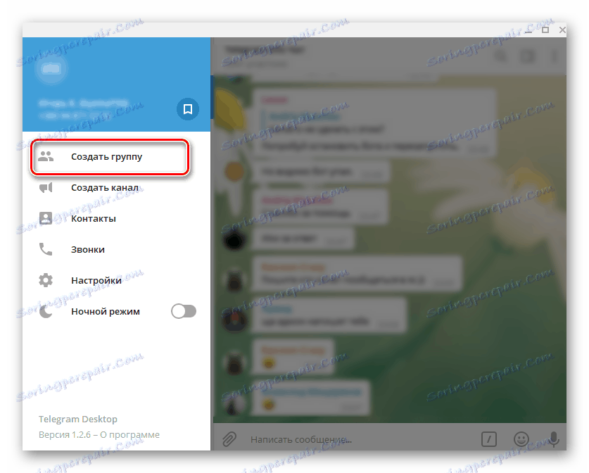 Telegram pro vytváření skupinového chatu v počítači