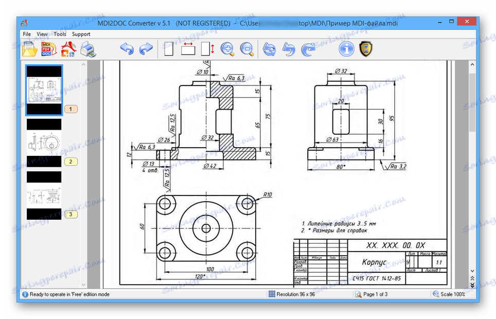 تم بنجاح فتح ملف MDI في MDI2DOC