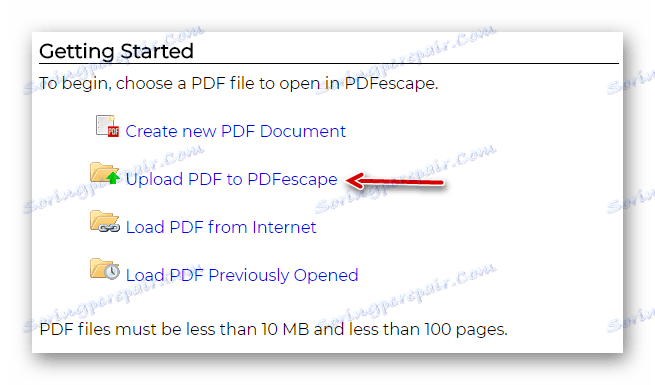 Prenesite dokument PDF v spletno storitev PDFescape.