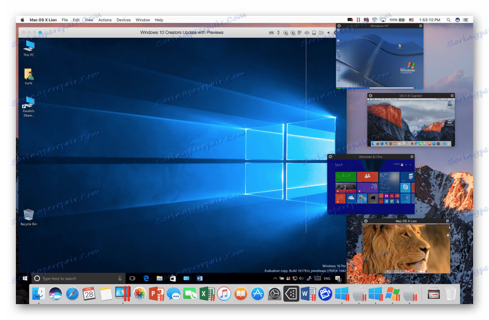 Obraz v režimu obrázků v Parallels Desktop pro virtuální stroj macOS
