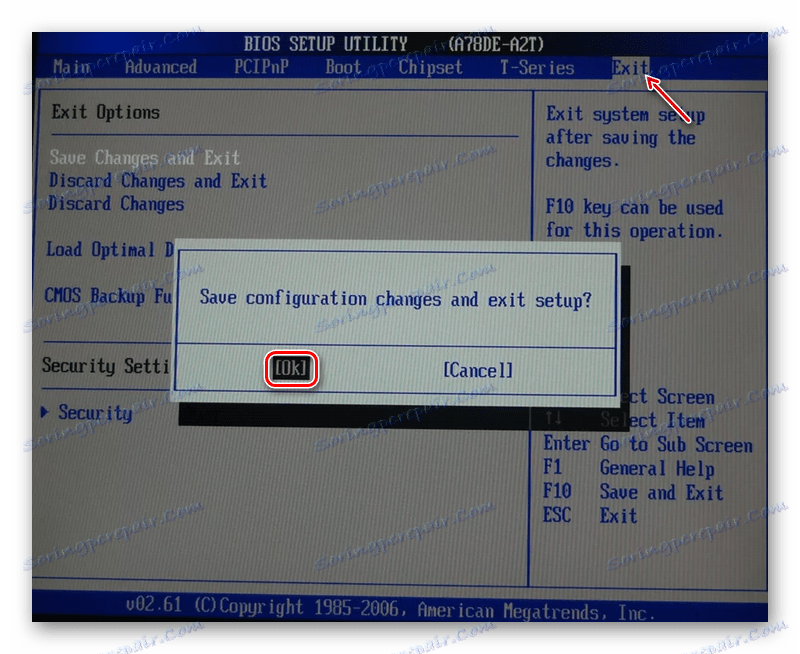 Izhod in shranjevanje parametrov v BIOS-u
