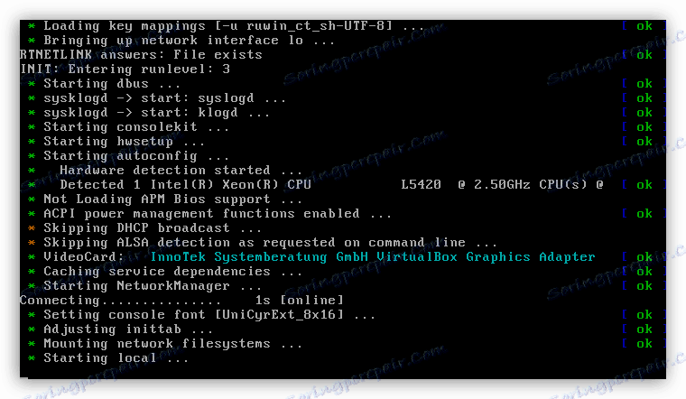 Proces spouštění programu Kaspersky Rescue Disk v grafickém režimu z bootovací jednotky flash