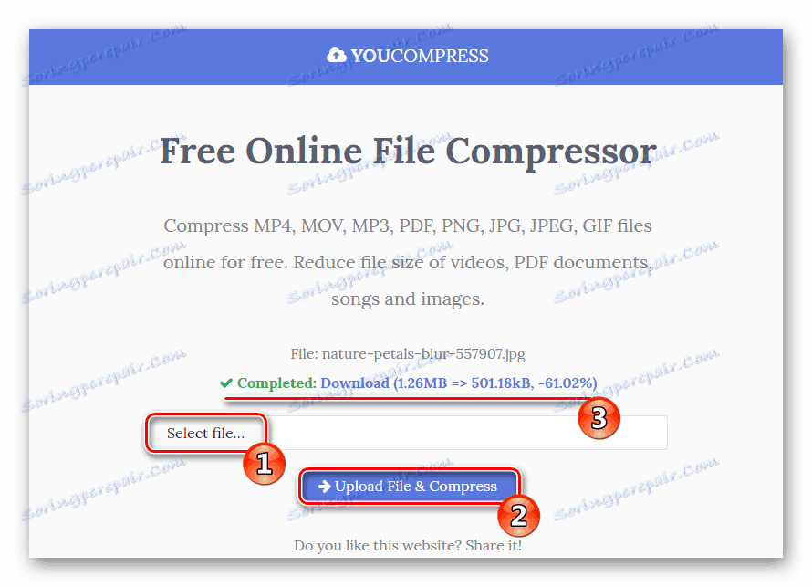 Користећи ИоуЦомпресс.цом