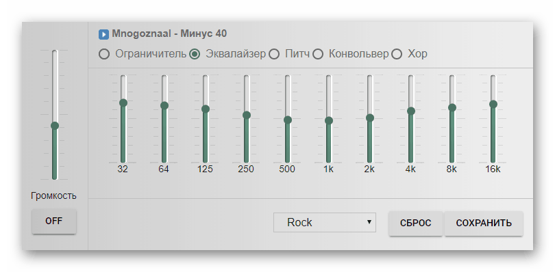 اکولایزر گسترش برای Chrome برای مرورگر